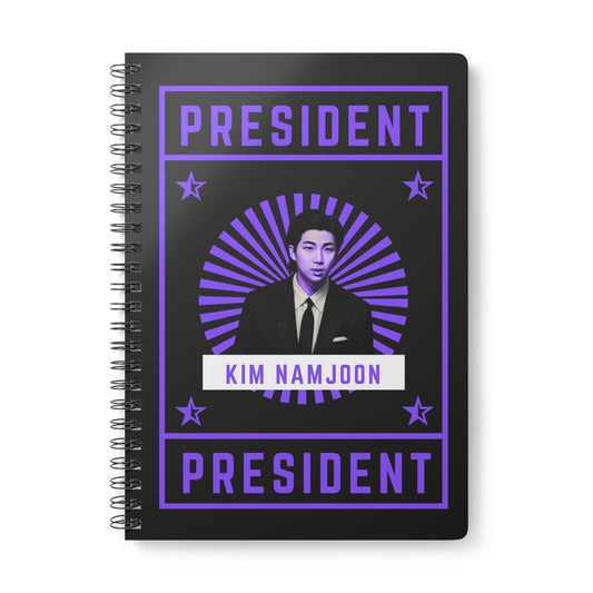 President Kim Namjoon Wirobound Softcover Notebook, A5