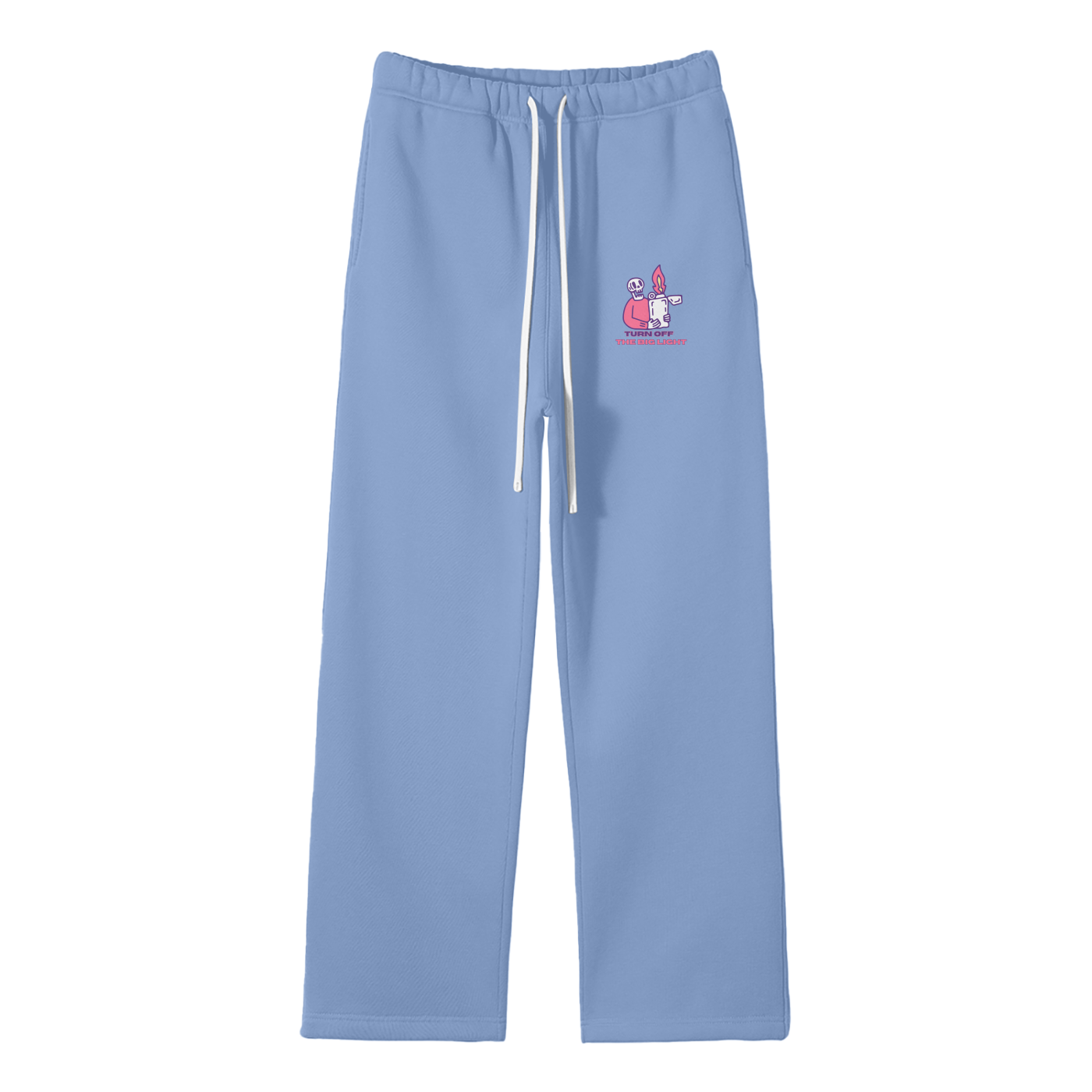 Turn Off The Big Light Streetwear Unisex Solid Color Fleece Straight Leg Pants