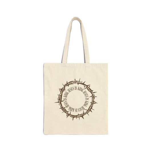 Jesus Is King (Thorns) Cotton Canvas Tote Bag