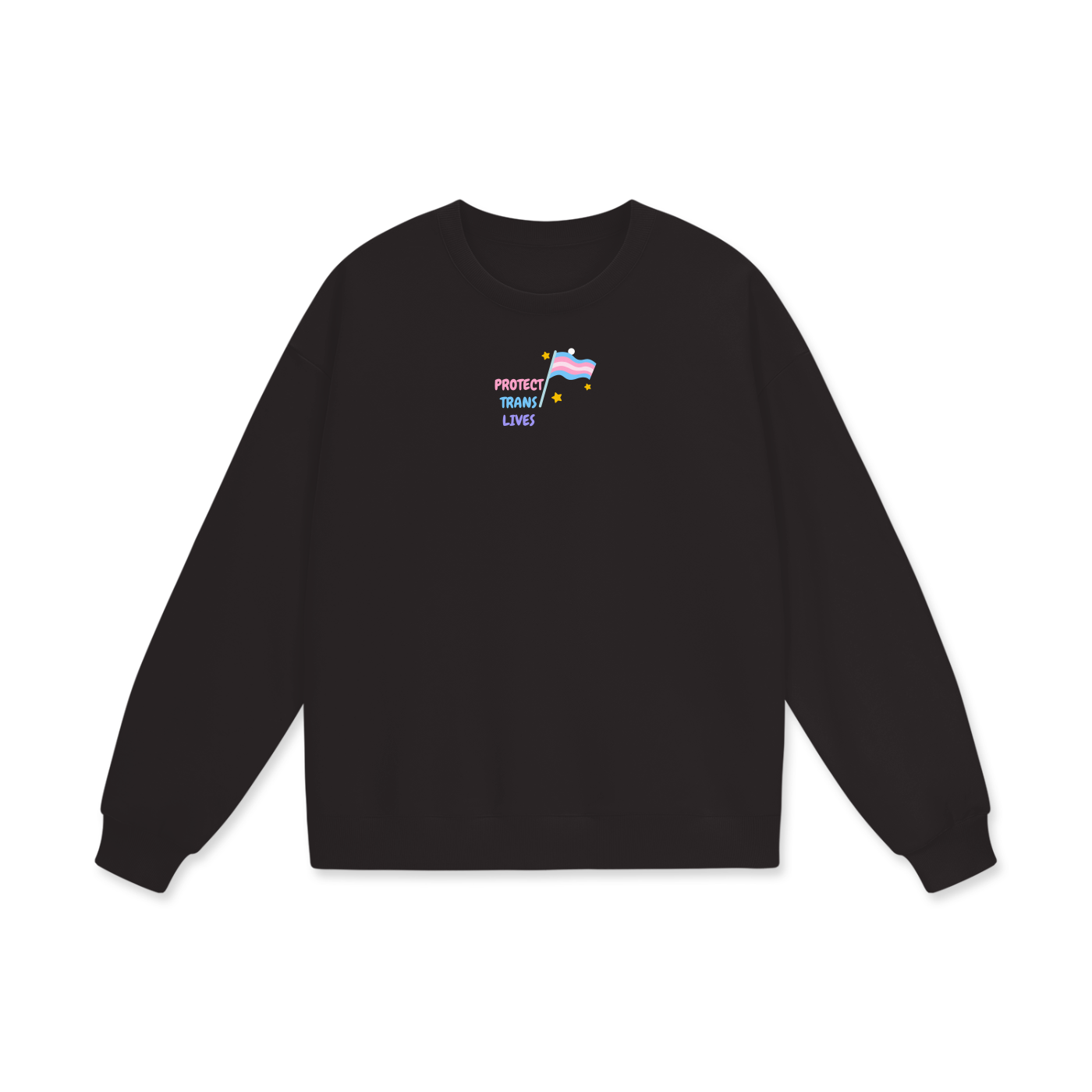 Protect Trans Lives Heavyweight Drop Shoulder Oversized Fleece Sweatshirt