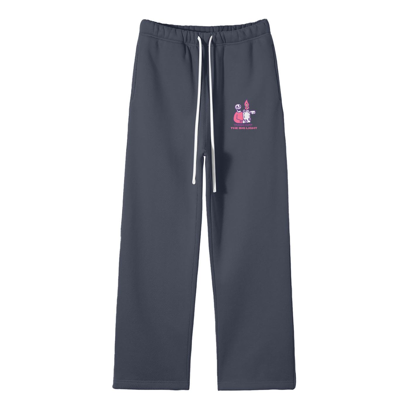 Turn Off The Big Light Streetwear Unisex Solid Color Fleece Straight Leg Pants