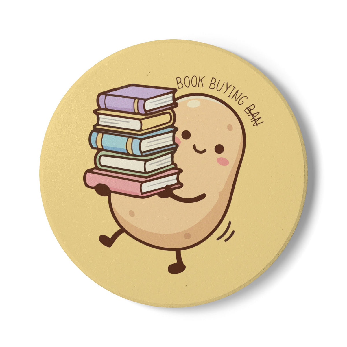 Book Buying Ban (Potato) Ceramic Coaster