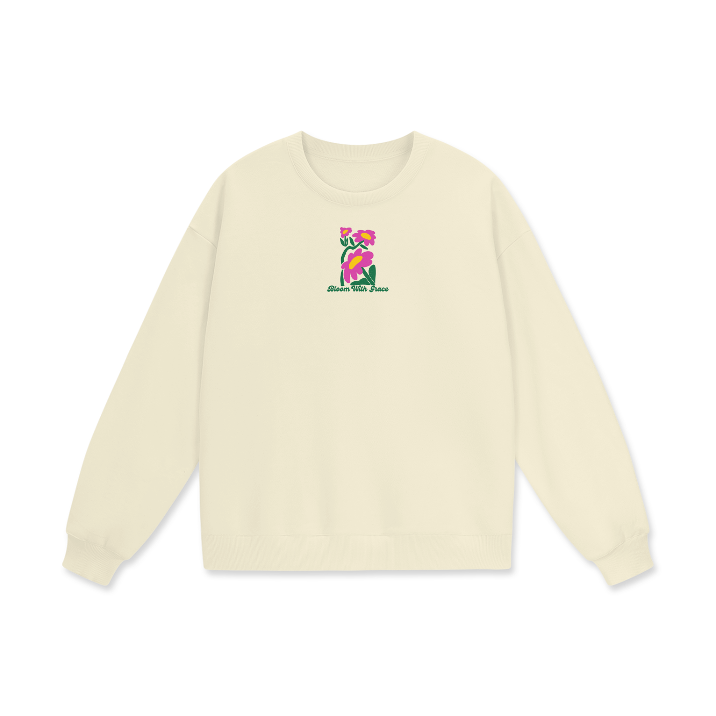 Bloom With Grace Heavyweight Drop Shoulder Oversized Fleece Sweatshirt
