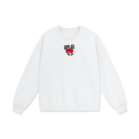 Simp By Nature Heavyweight Drop Shoulder Oversized Fleece Sweatshirt