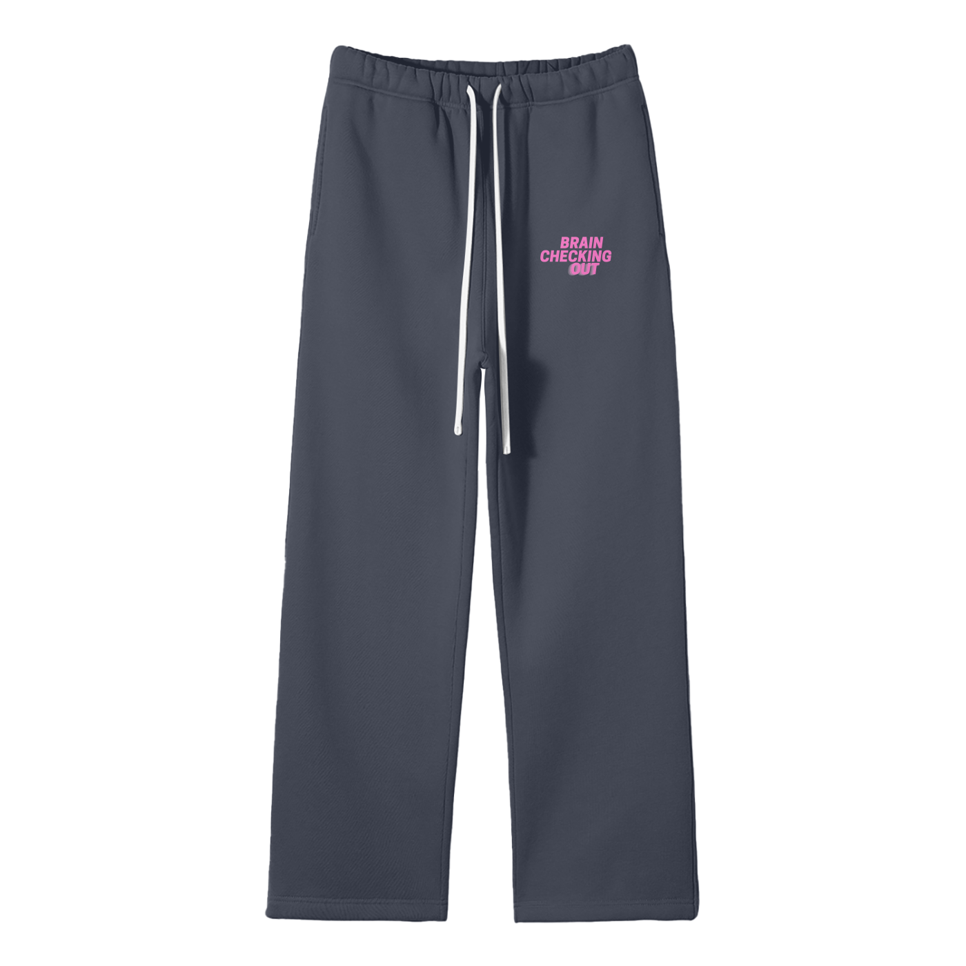 Brain Checking Out Streetwear Fleece Straight Leg Pants