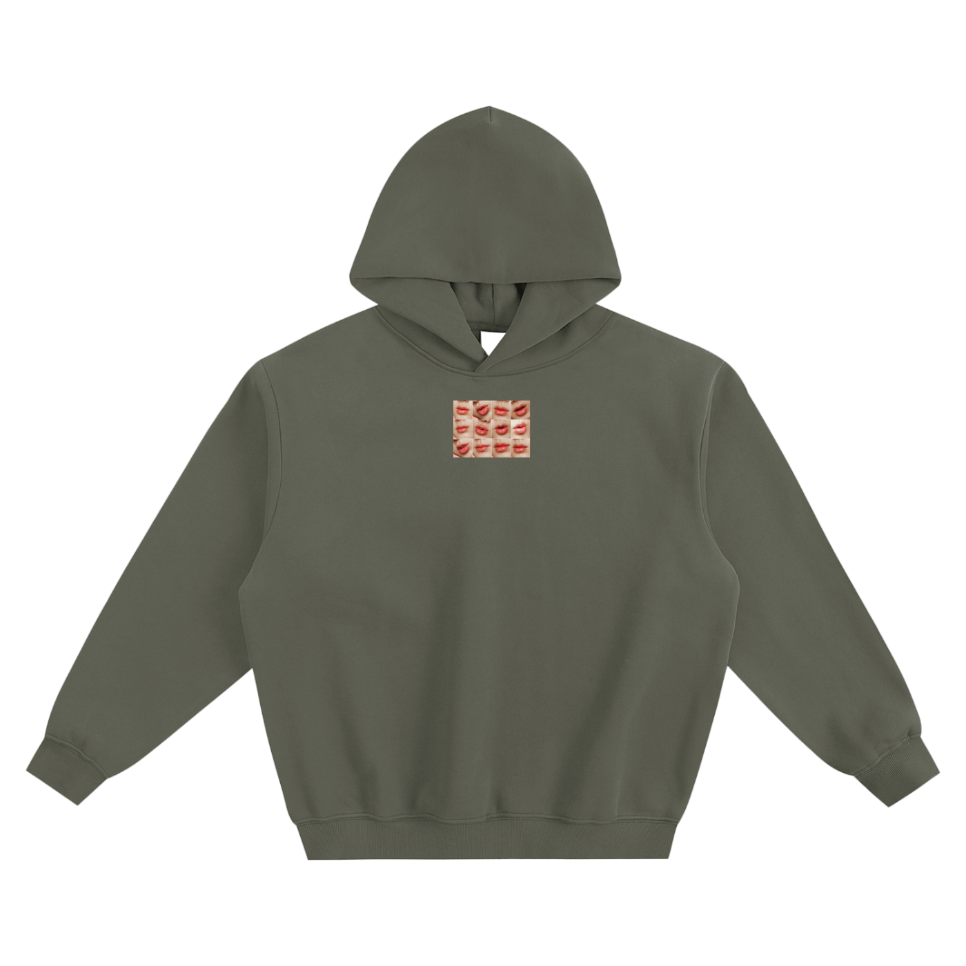 Jin's Lips Fleeced Boxy Hoodie