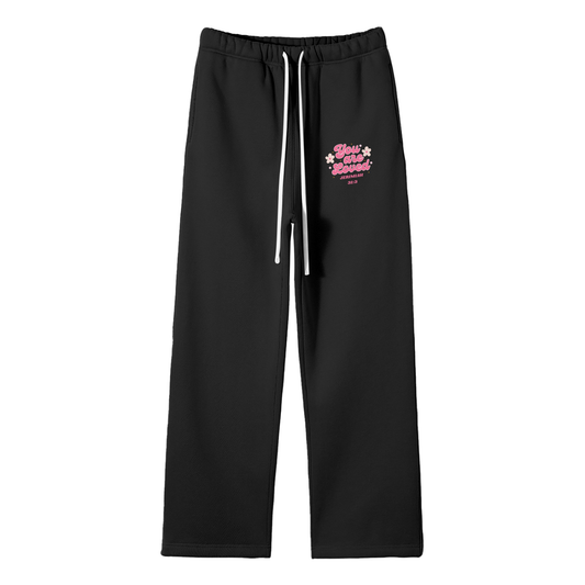 You Are Loved Streetwear Unisex Solid Color Fleece Straight Leg Pants