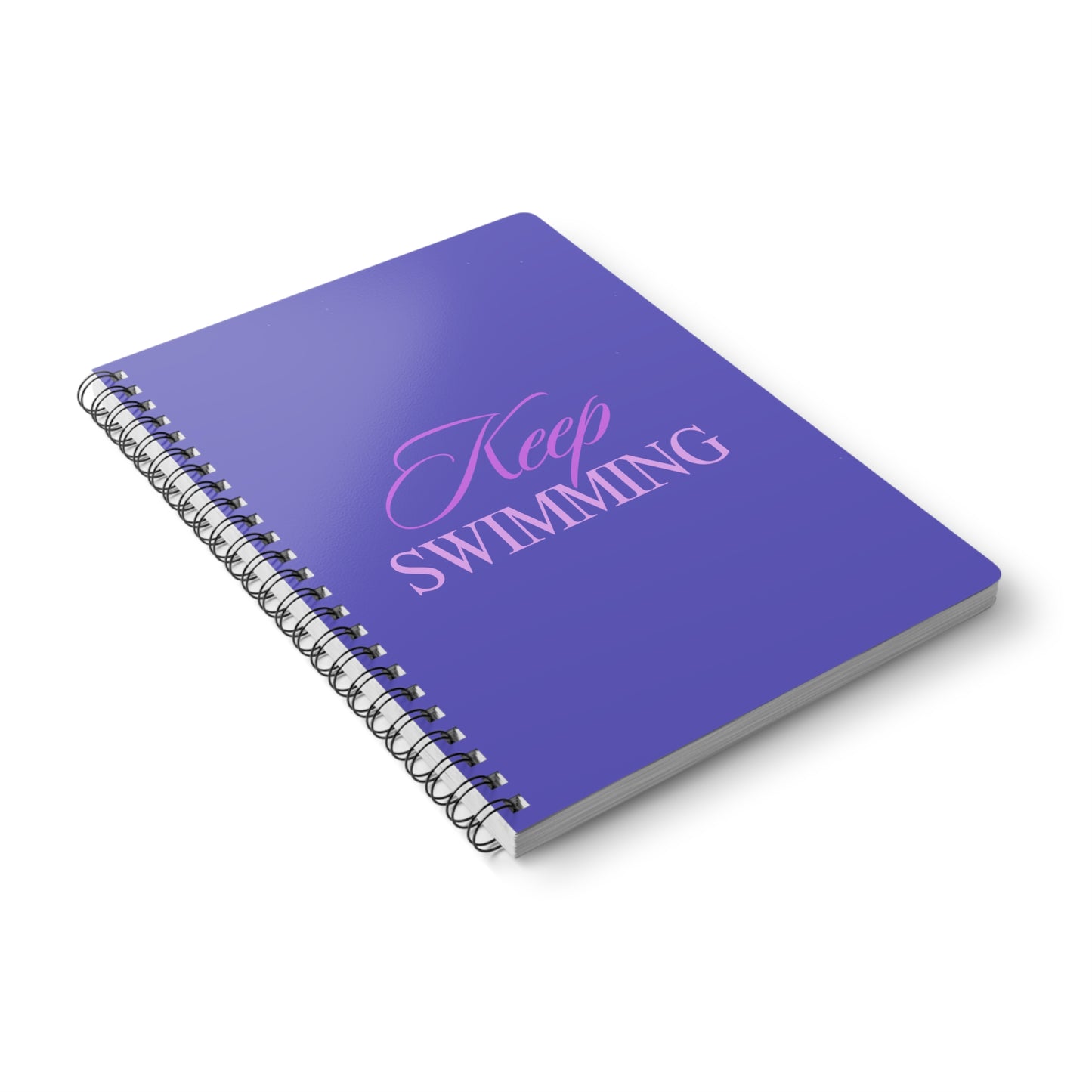 Keep Swimming BTS Purple Wirobound Softcover Notebook, A5
