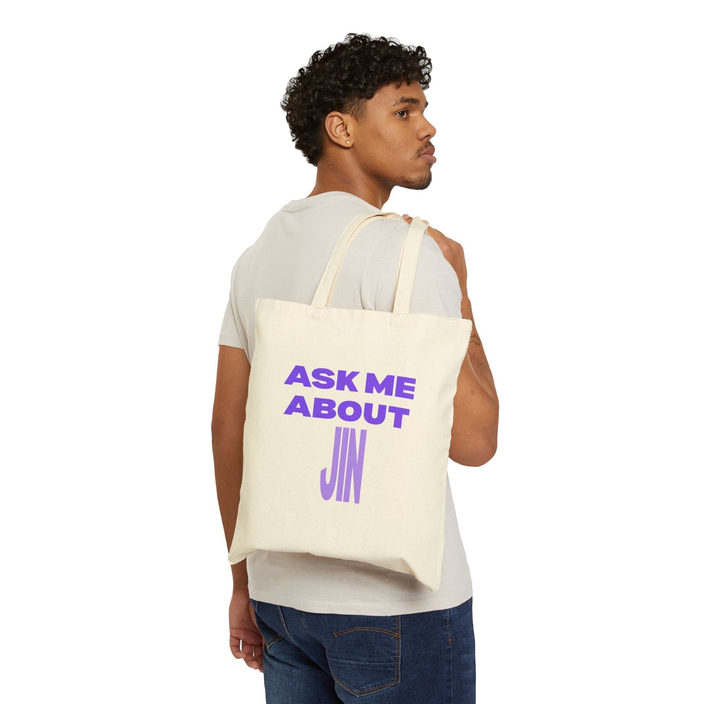 Ask Me About Jin Cotton Canvas Tote Bag