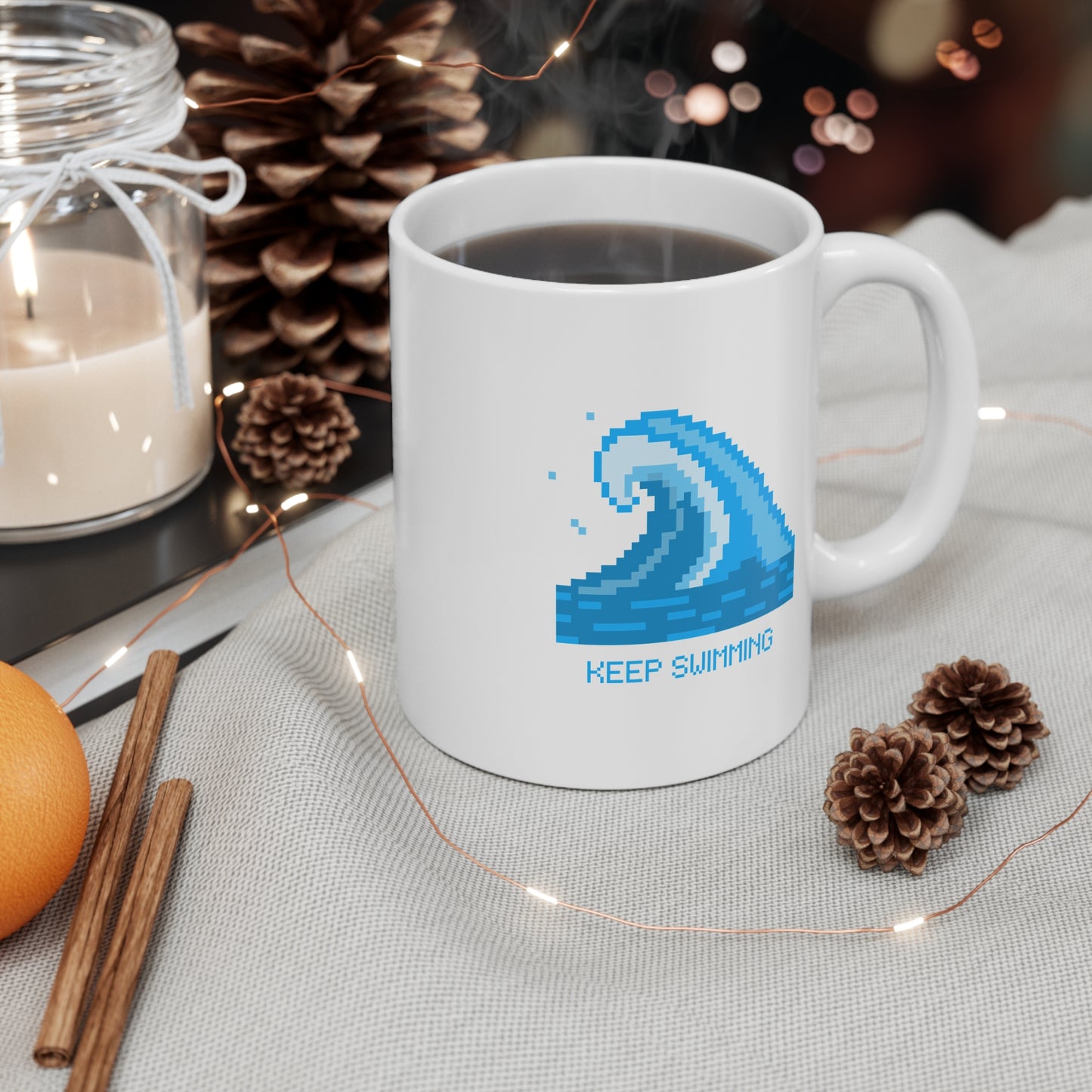 Keep Swimming BTS 11oz White Mug