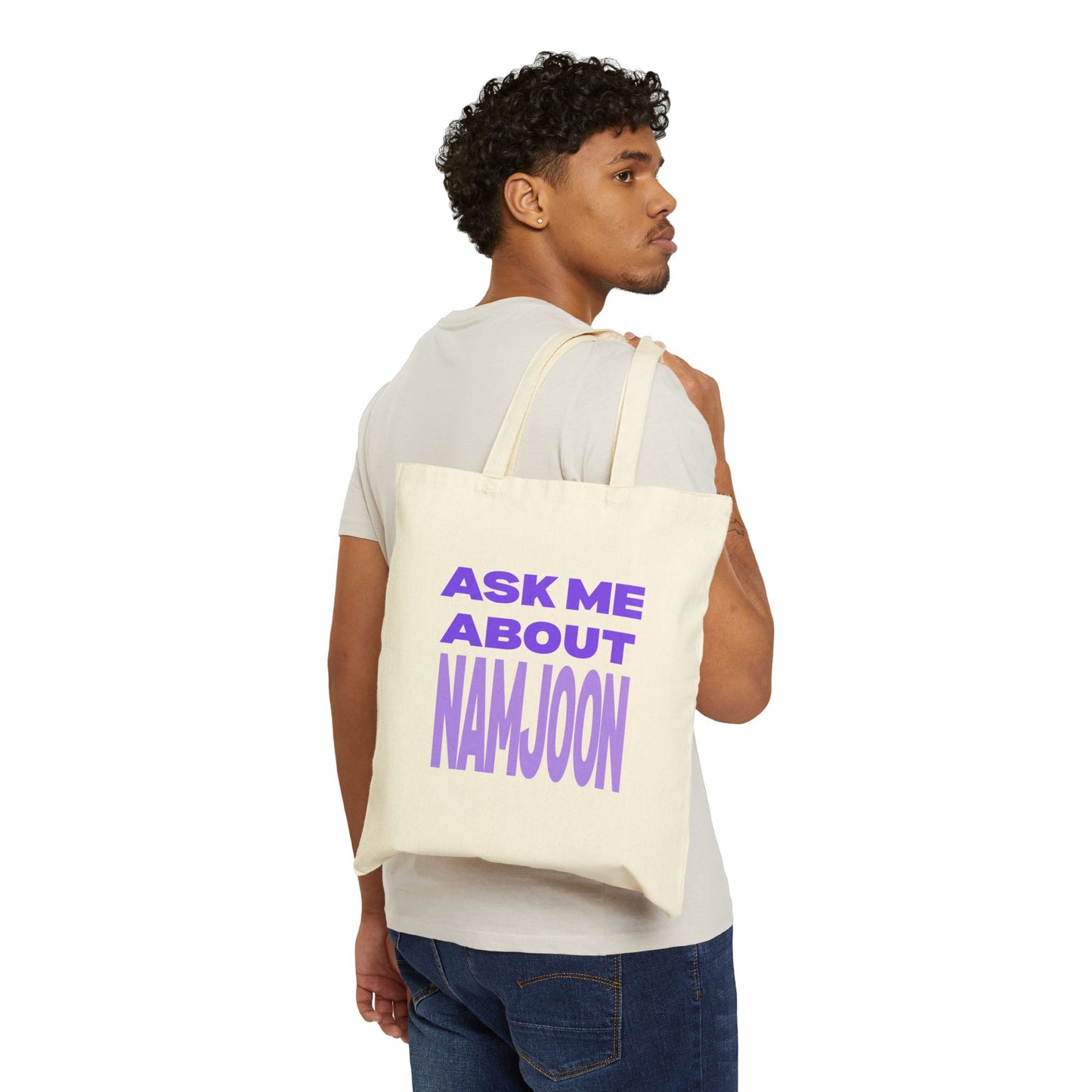 Ask Me About Namjoon Cotton Canvas Tote Bag