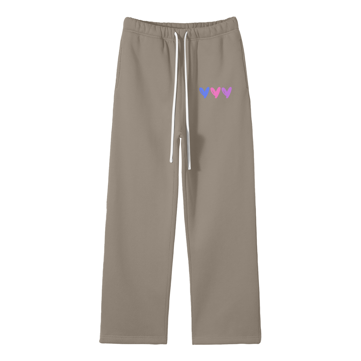 3 Hearts Streetwear Fleece Straight Leg Pants