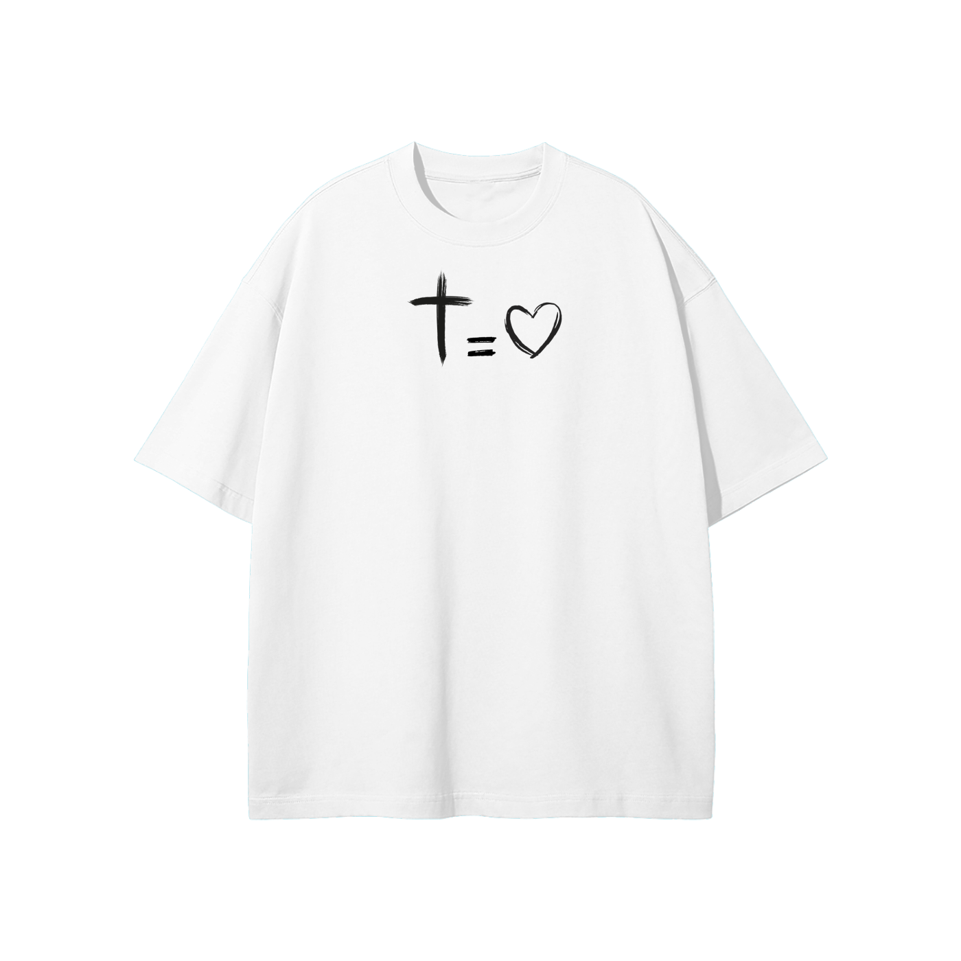 Cross Equals Love Streetwear Heavyweight Loose Fit T-Shirt