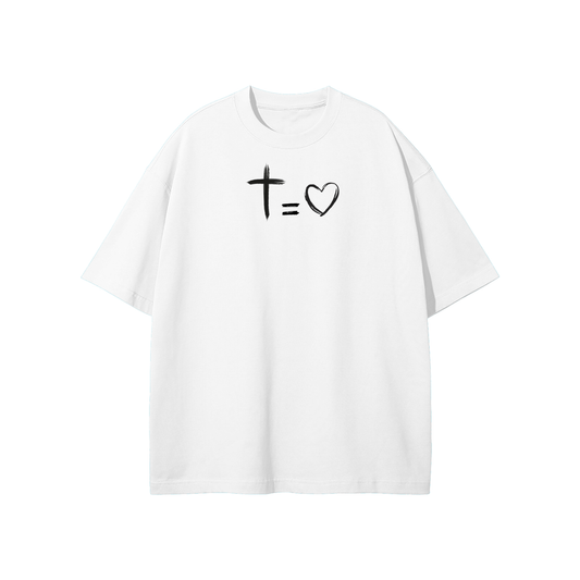 Cross Equals Love Streetwear Heavyweight Loose Fit T-Shirt