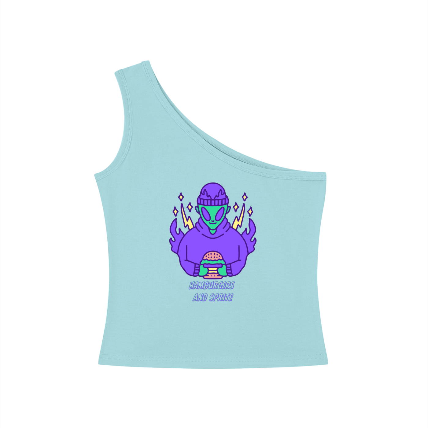 Hamburgers & Sprite (J Hope) One-Shoulder Crop T-Shirt