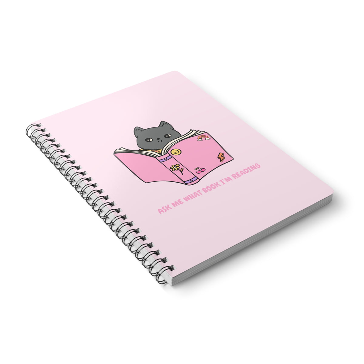 Ask Me What Book I'm Reading Wirobound Softcover Notebook, A5