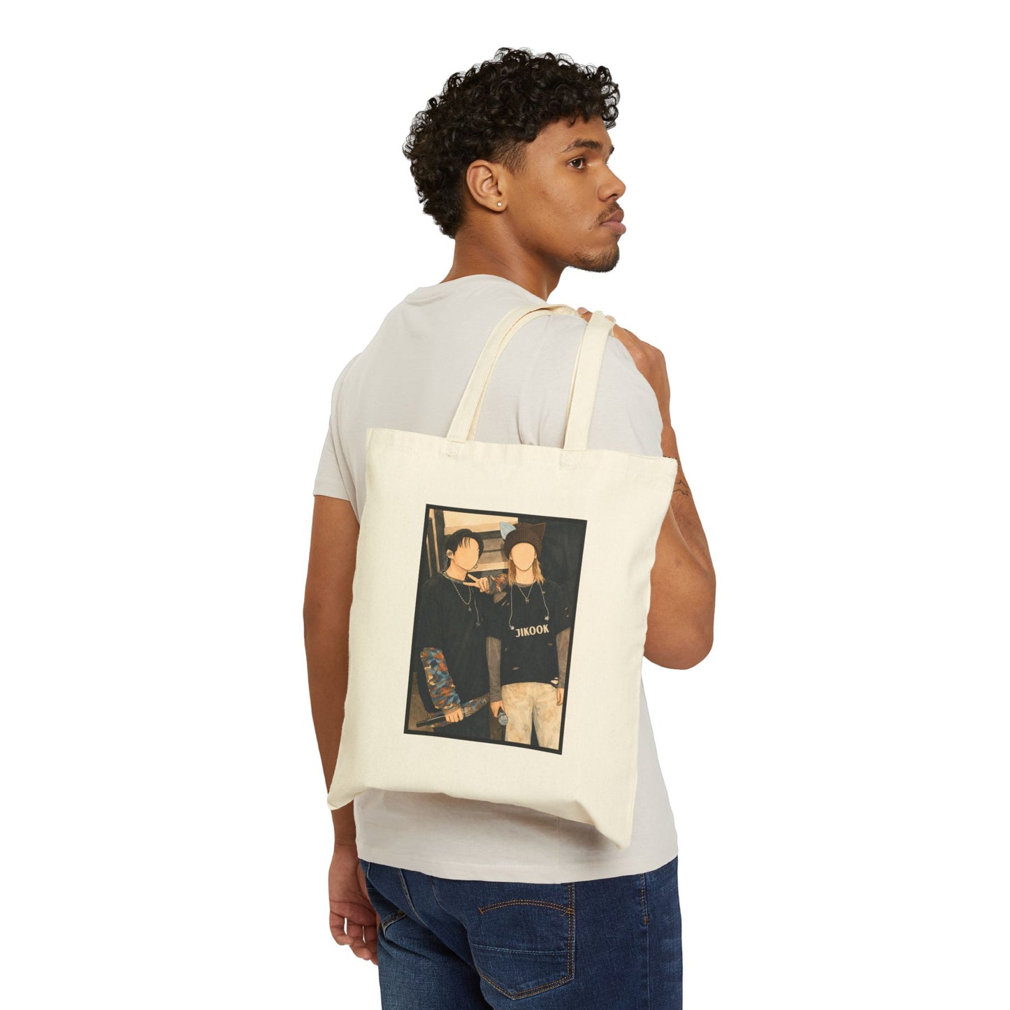 Jikook (Jimin & Jungkook) Cotton Canvas Tote Bag