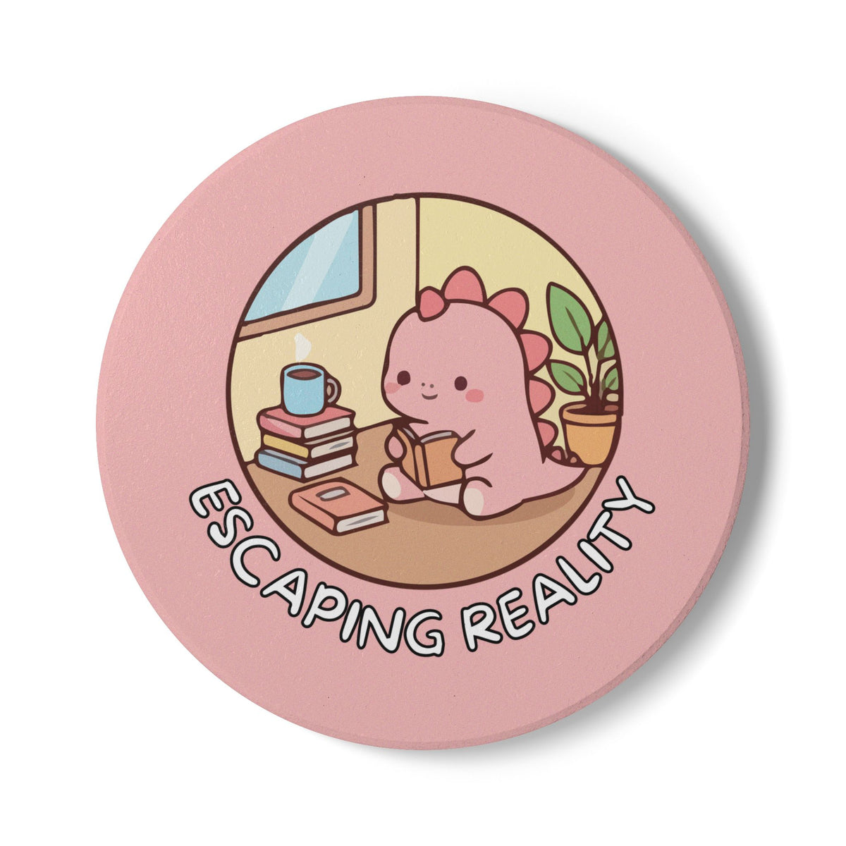 Escaping Reality (Dino) Ceramic Coaster