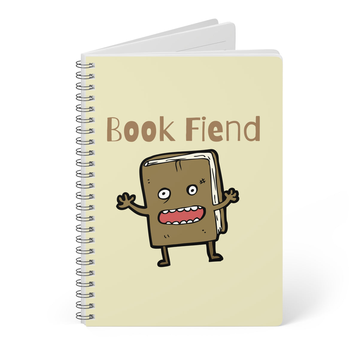 Book Fiend (Brown) Wirobound Softcover Notebook, A5