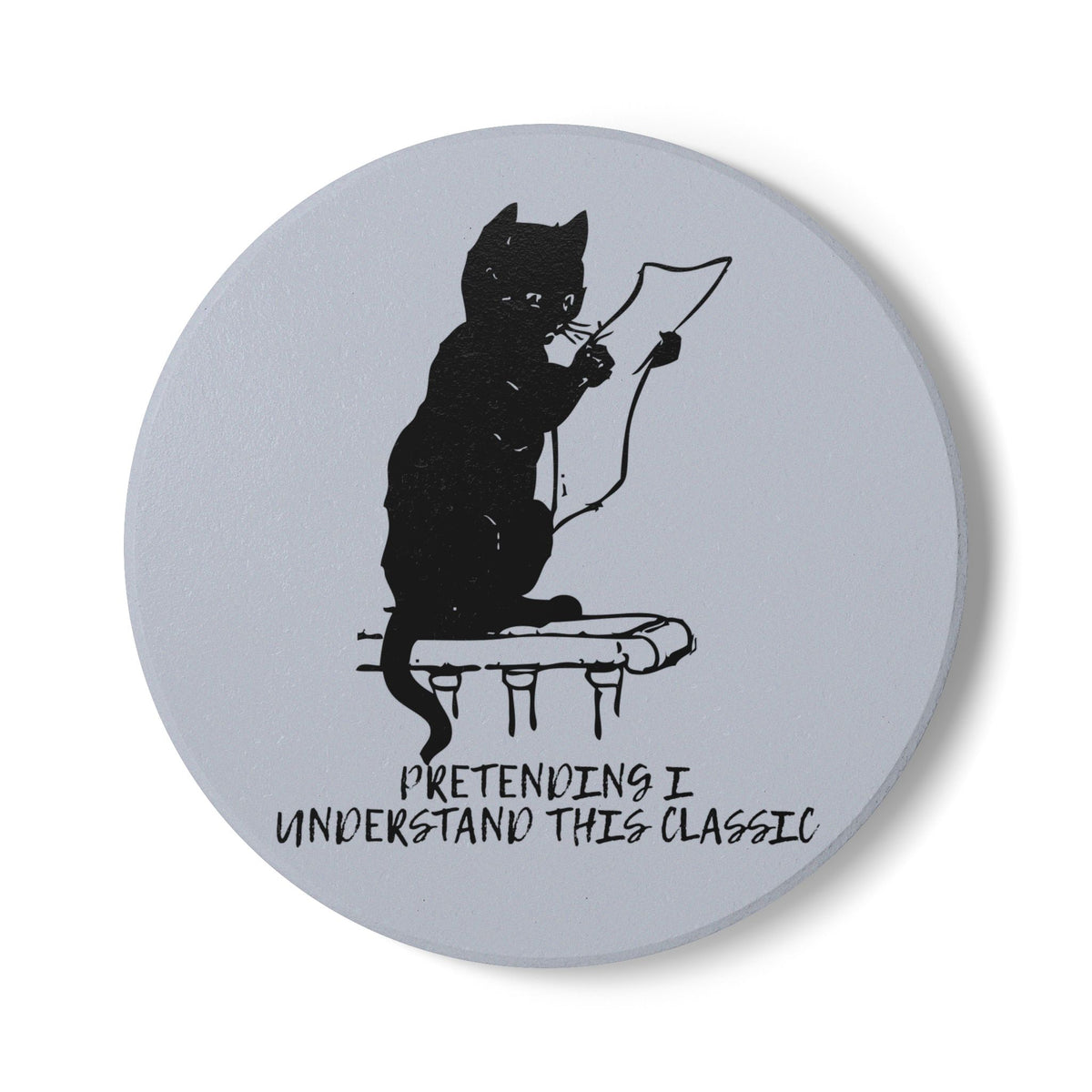 Pretending I Understand This Classic (Cat) Ceramic Coaster