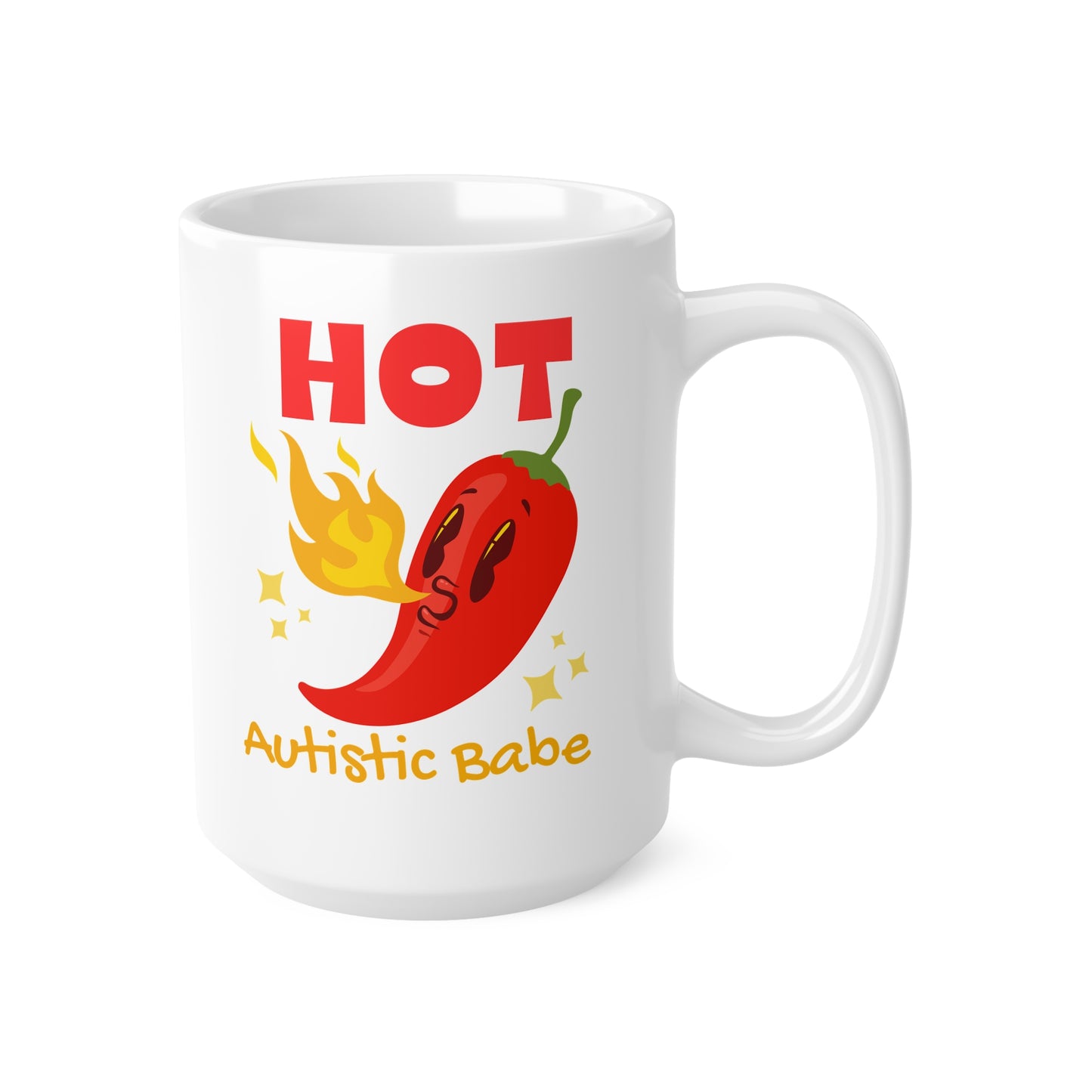 Hot Autistic Babe Ceramic Coffee Cup, 15oz