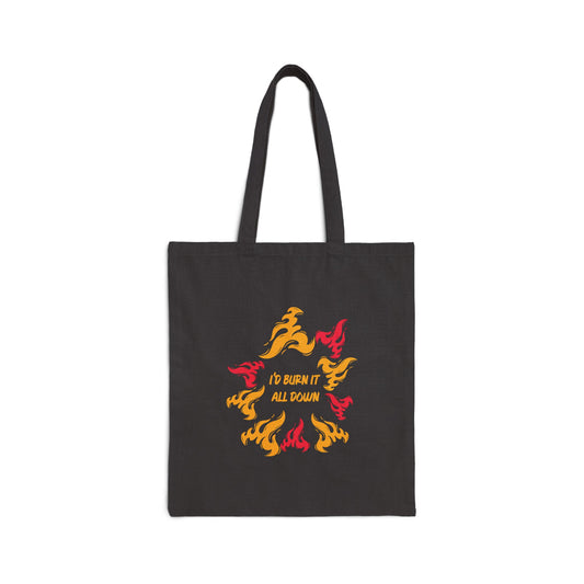 I'd Burn It All Down Fire (Percy Jackson) Cotton Canvas Tote Bag