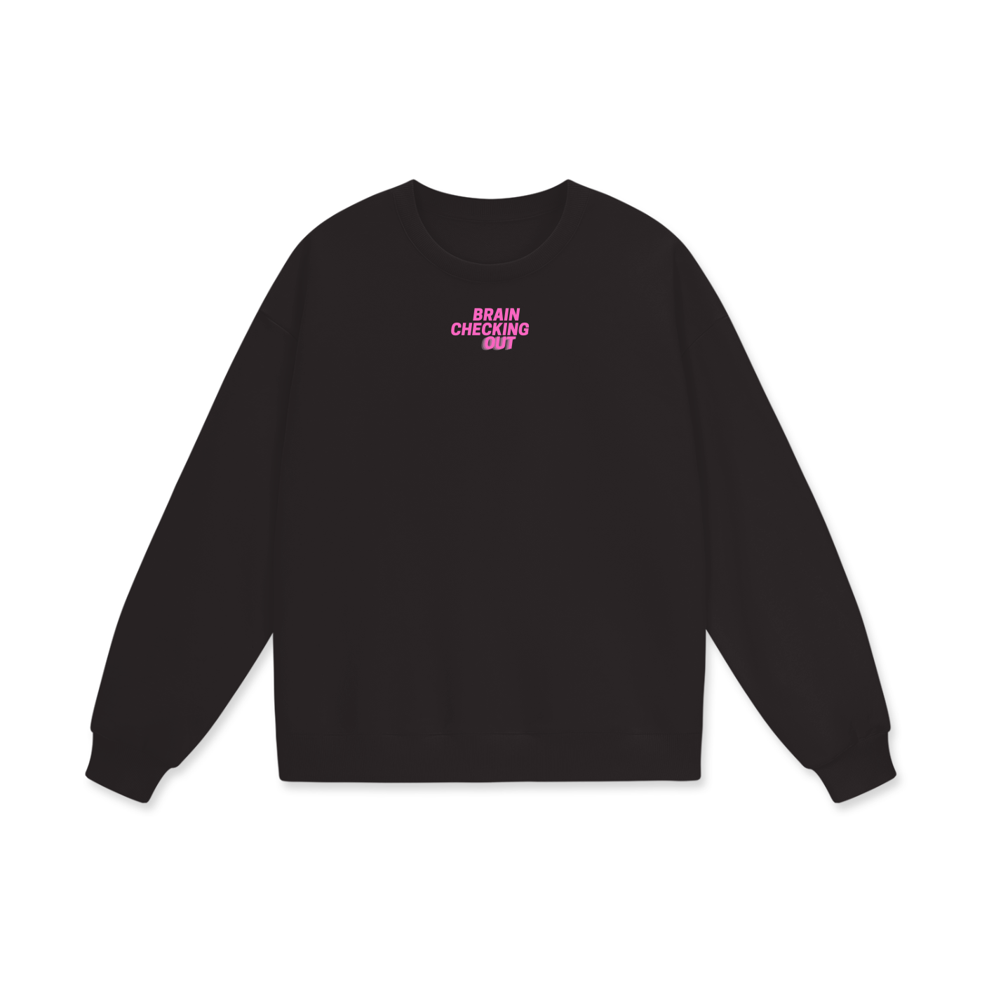 Brain Checking Out Heavyweight Drop Shoulder Oversized Fleece Sweatshirt