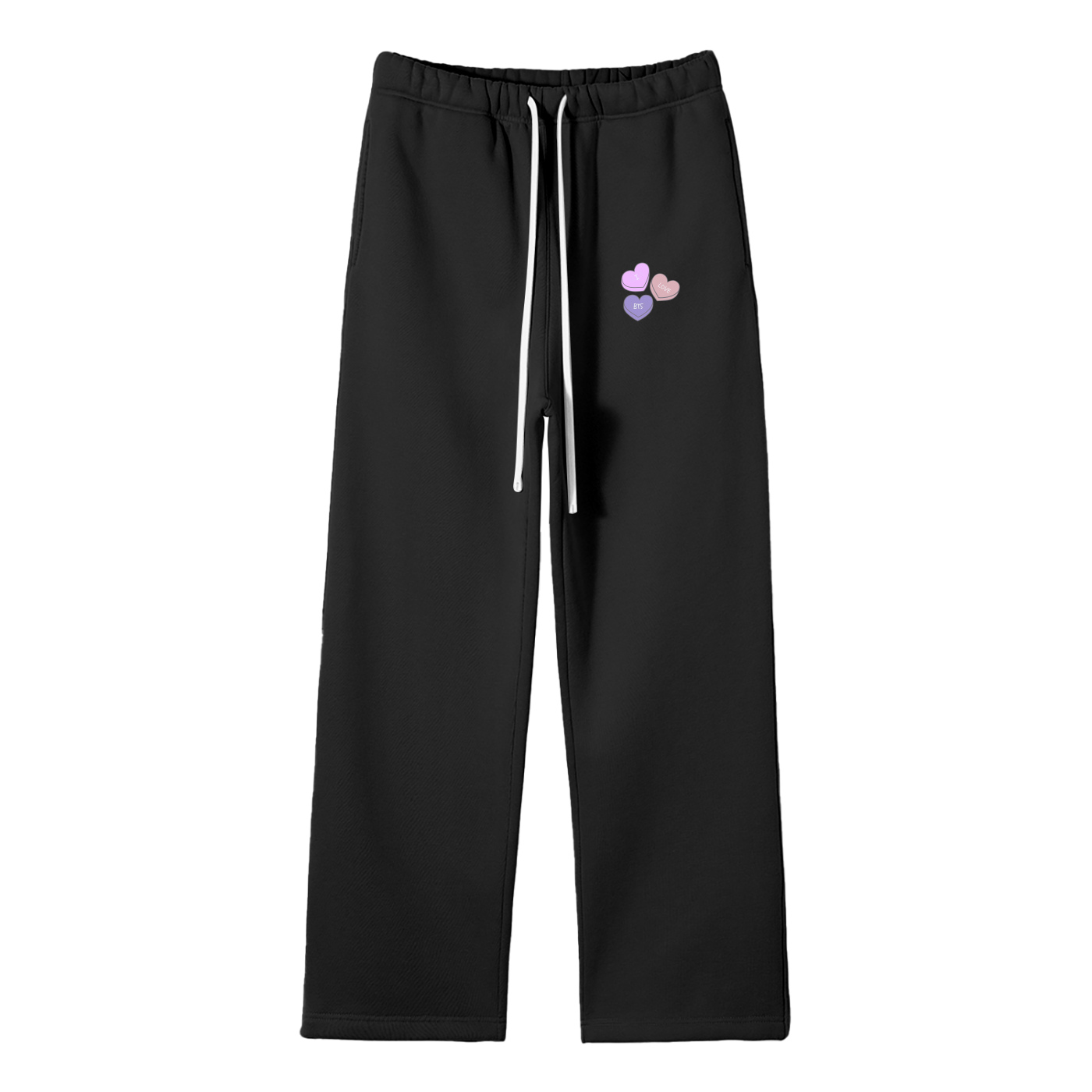 I Love BTS Streetwear Fleece Straight Leg Pants