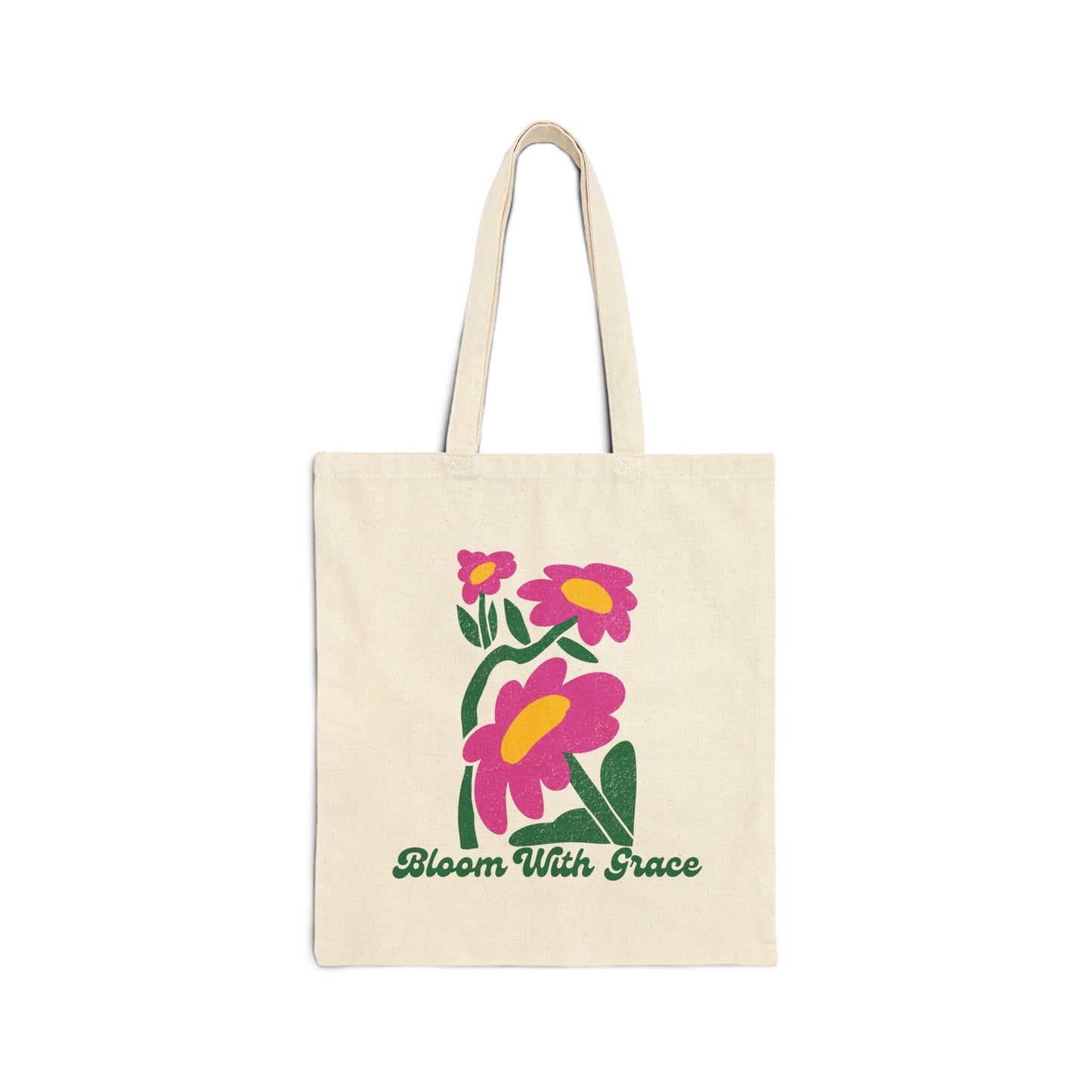 Bloom With Grace Cotton Canvas Tote Bag