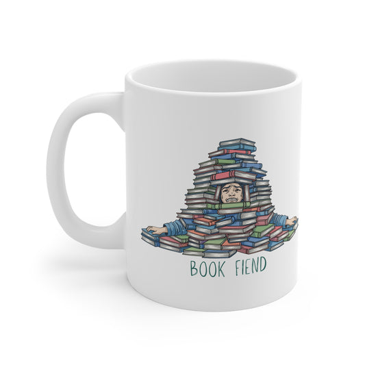 Book Fiend (Pile) 11oz White Mug