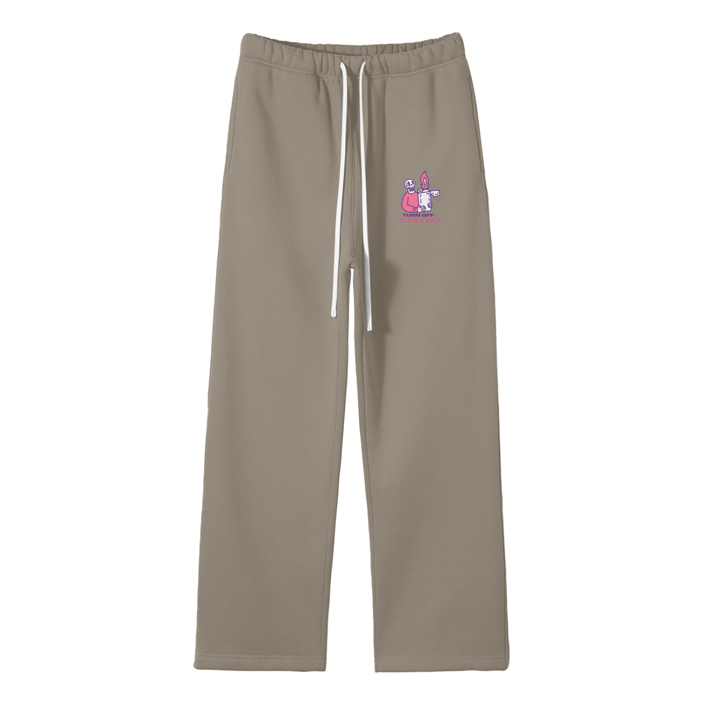 Turn Off The Big Light Streetwear Unisex Solid Color Fleece Straight Leg Pants