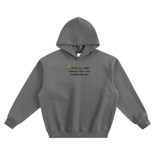 I Can Do All Things Through Christ Who Strengthens Me Fleeced Boxy Hoodie