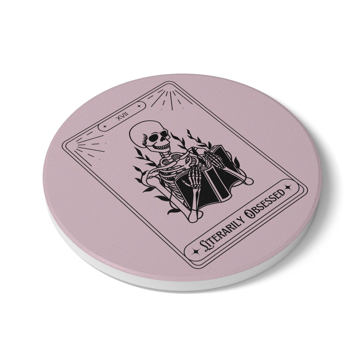 Literarily Obsessed (Tarot) Ceramic Coaster