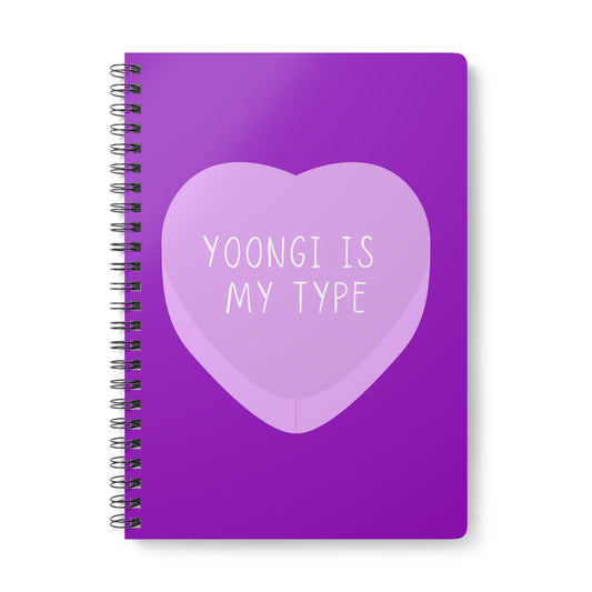 Yoongi Is My Type Wirobound Softcover Notebook, A5