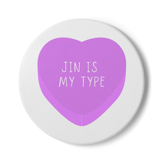 Jin Is My Type Ceramic Coaster