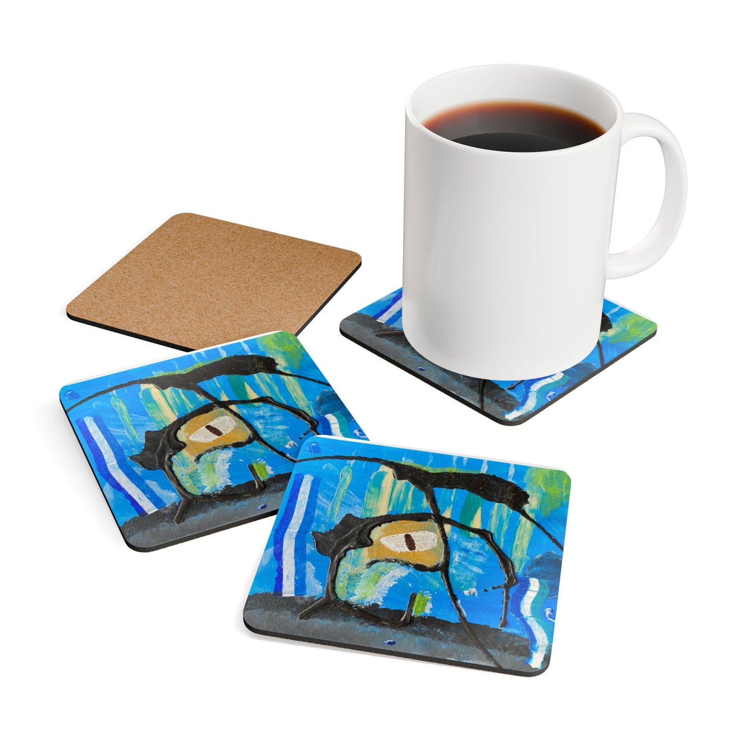 Ink Demo Dome Corkwood Coaster Set