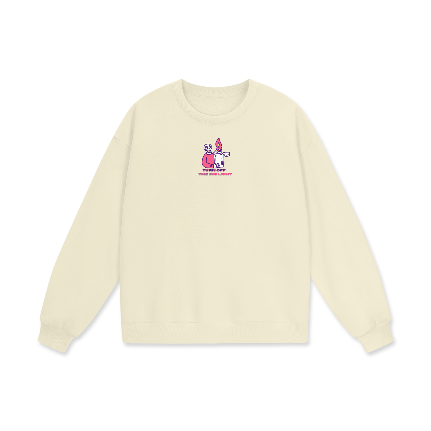 Turn Off The Big Light Heavyweight Drop Shoulder Oversized Fleece Sweatshirt