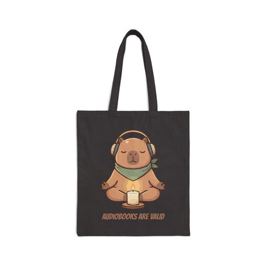 Audiobooks Are Valid Cotton Canvas Tote Bag