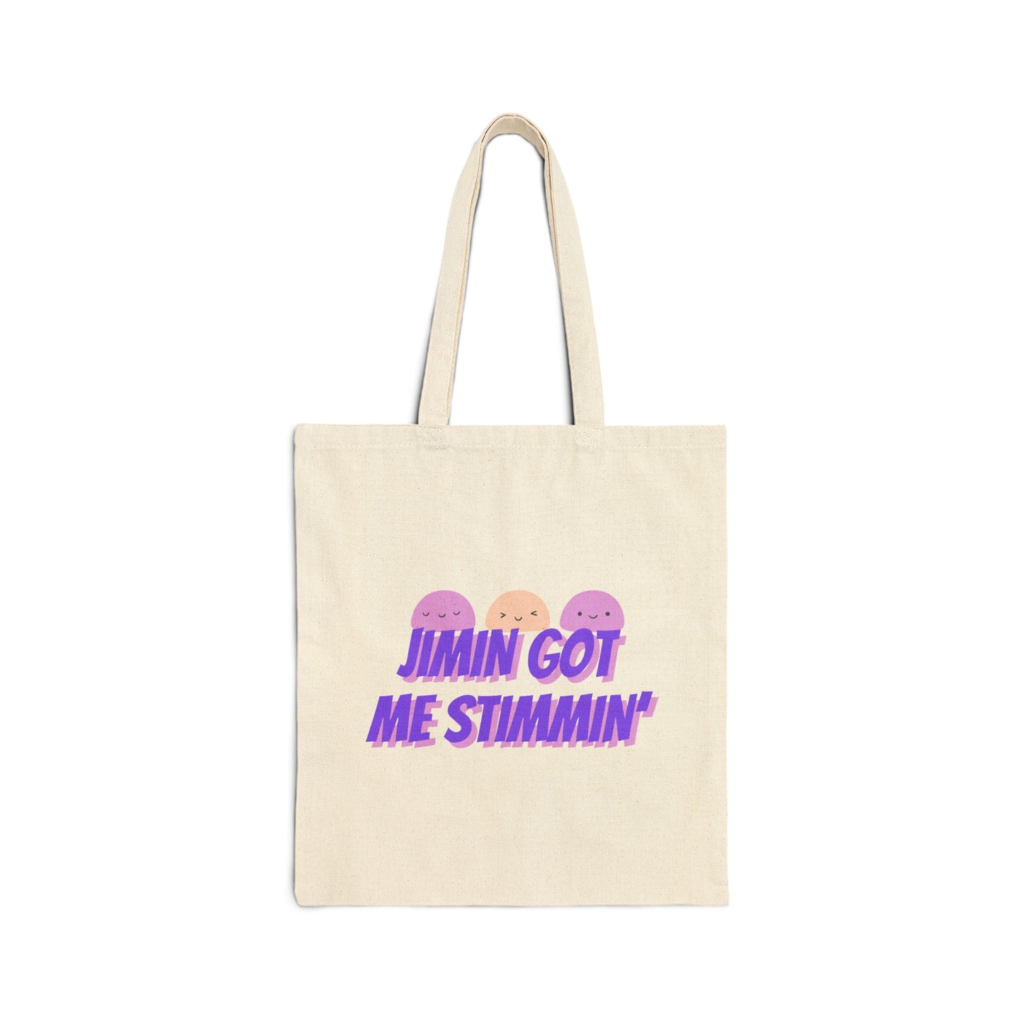 Jimin Got Me Stimmin (Mochi) Cotton Canvas Tote Bag