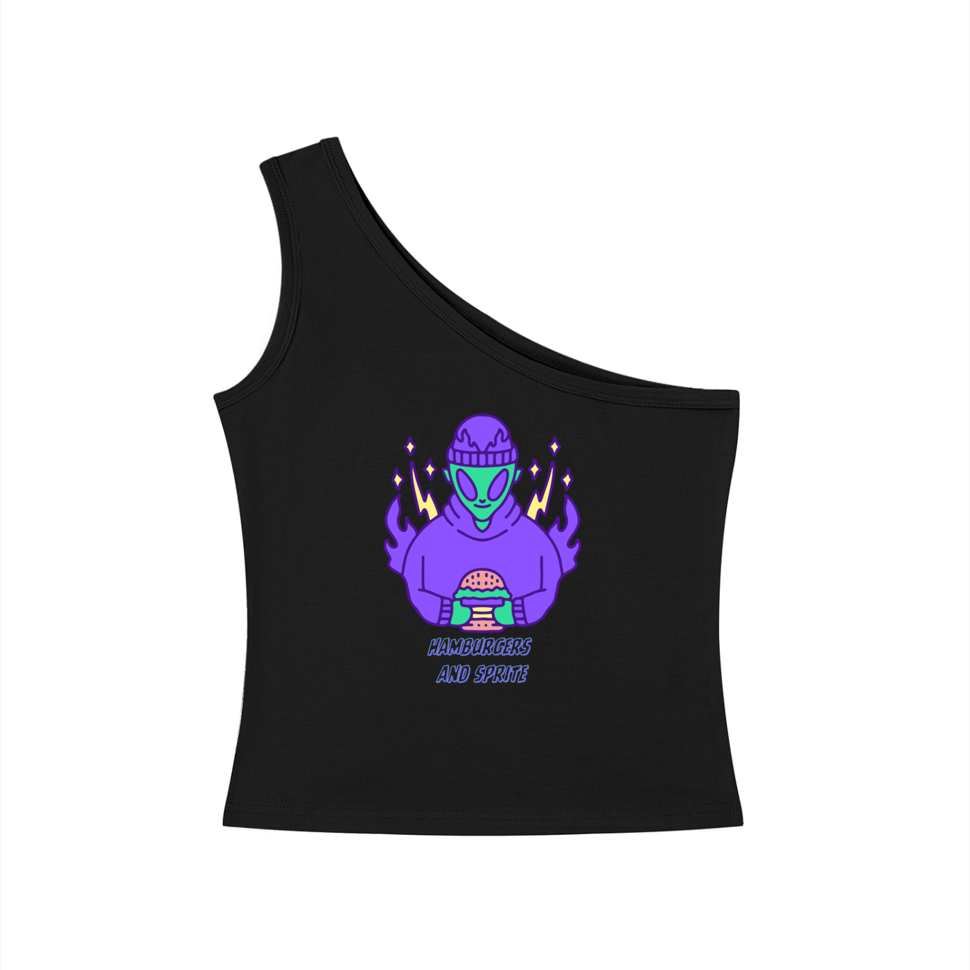 Hamburgers & Sprite (J Hope) One-Shoulder Crop T-Shirt