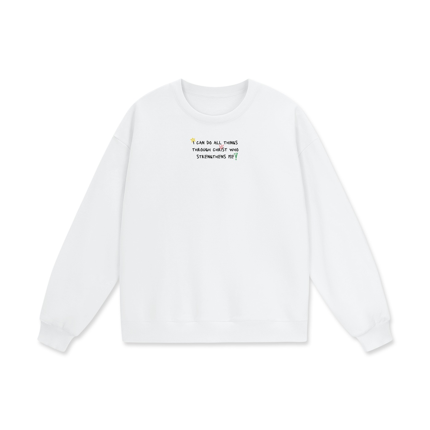 I Can Do All Things Through Christ Who Strengthens Me Heavyweight Drop Shoulder Oversized Fleece Sweatshirt