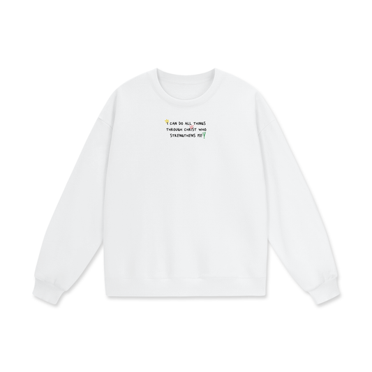 I Can Do All Things Through Christ Who Strengthens Me Heavyweight Drop Shoulder Oversized Fleece Sweatshirt