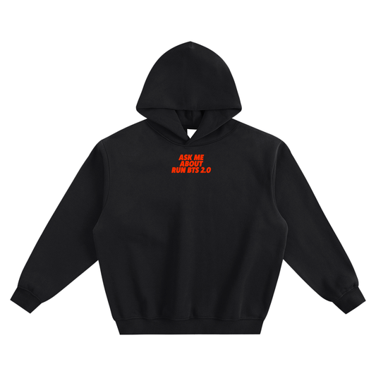 Ask Me About Run BTS (Red) 2.0 Fleeced Boxy Hoodie