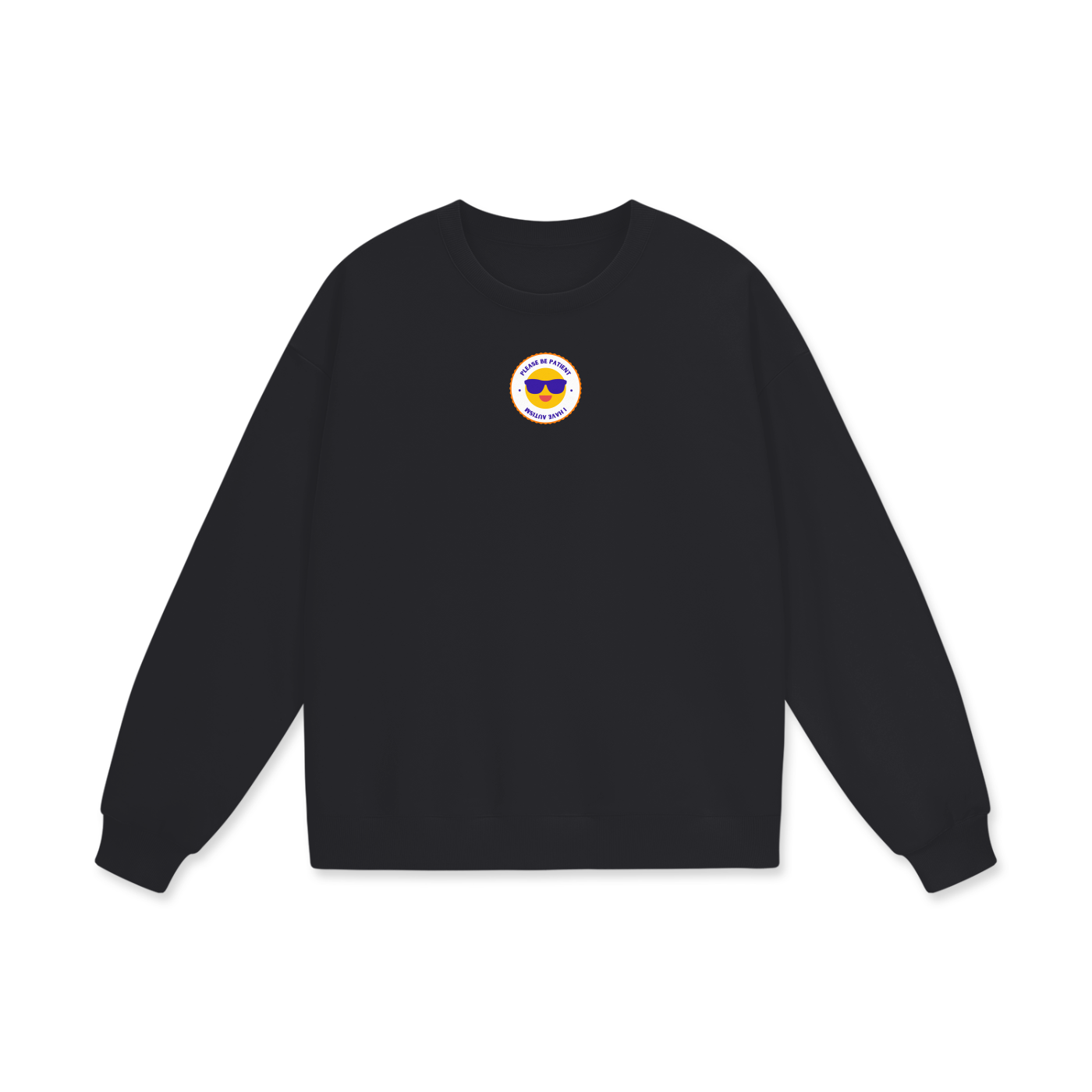 Please Be Patient I Have Autism Heavyweight Drop Shoulder Oversized Fleece Sweatshirt