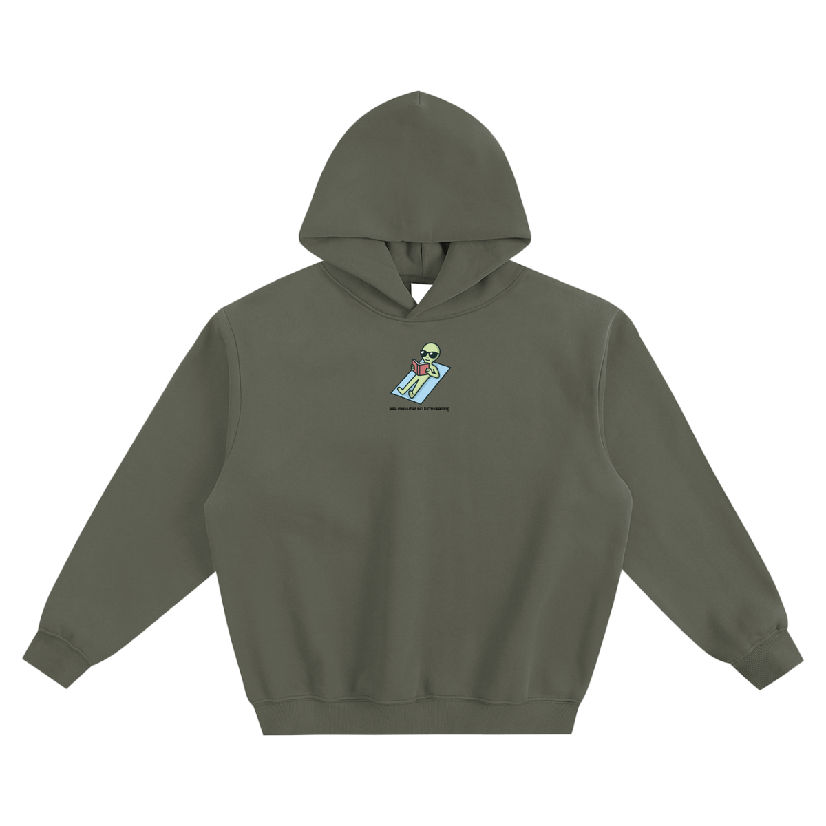 Ask Me What Scifi I'm Reading (Alien) Fleeced Boxy Hoodie