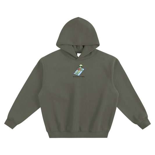 Ask Me What Scifi I'm Reading (Alien) Fleeced Boxy Hoodie