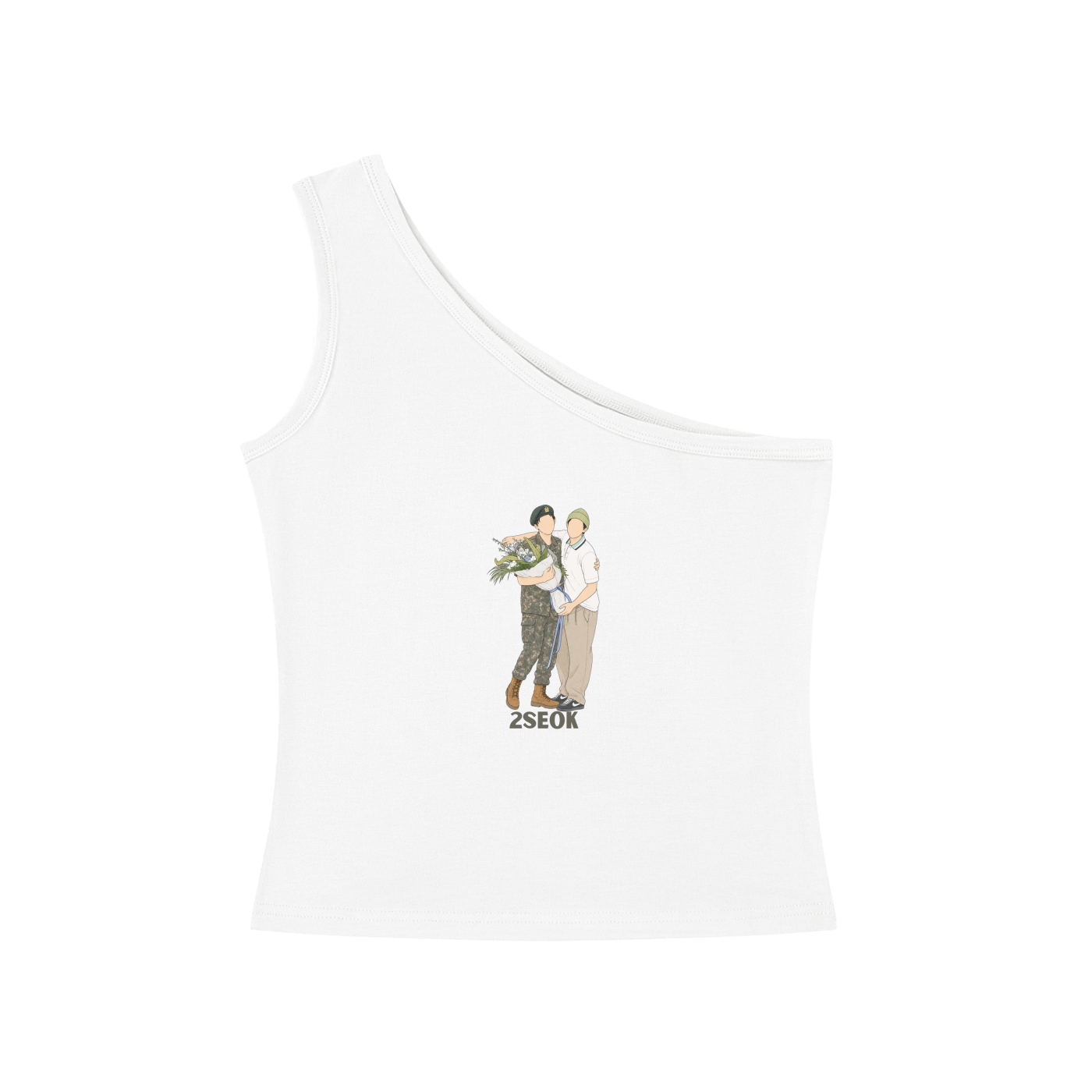 2Seok (Jin & J Hope) One-Shoulder Crop T Shirt