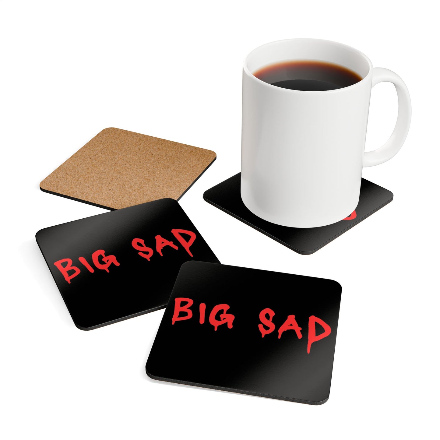 Big Sad Corkwood Coaster Set