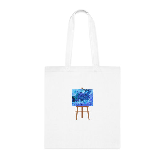 Waves Of Sapphire (Easel) Cotton Tote