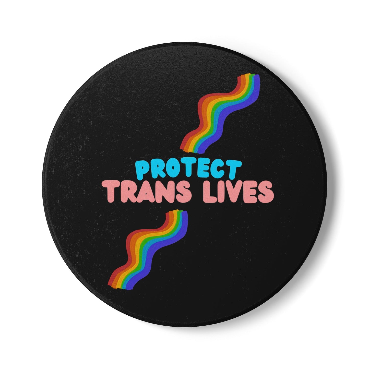 Protect Trans Lives Ceramic Coaster